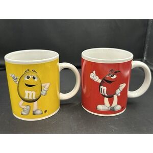 Red & Yellow M&M Coffee Mugs New Out Of Package